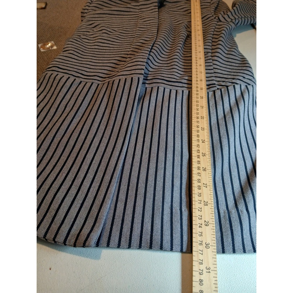 Cabi Blue Striped Stand Collar Jacket  Womans blazer Medium Minimalist Office - Picture 8 of 14